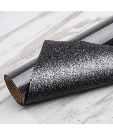 TransWonder Black Glitter HTV Glitter Heat Transfer Vinyl 12inx5ft Glitter Iron on Vinyl HTV Vinyl for Cricut T Shirts Gifts for Father's Day (Black) - Buy Online on GoSupps.com