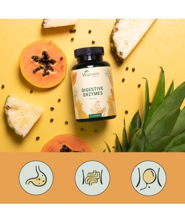 Buy Vegavero Natural Digestive Enzymes - Bromelain Papain Amylase Lipase Cellulase | Gastroke-Resistant DRCAPS | German Quality | No Additives | International Shipping Available - Buy Online on GoSupps.com