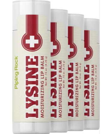 Piping Rock Lysine Lip Balm | 4 Pack | Moisturizing Ointment | Non-GMO and Gluten Free