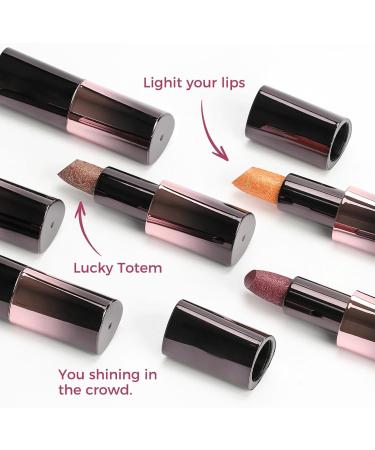  Flkiglm Long-Lasting Waterproof Glitter Lipstick High-Pigment Moisturizing Lip Gloss Smudge-Proof Metallic Shimmer Lipstick | For Women Moms Wives Lovers Evening Wear Weddings - Buy Online on GoSupps.com