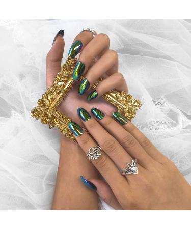 Sethexy Shiny Ballerina False Nails - Full Coverage Coffin Acrylic Nail Tips for Women & Girls - Discoloration Resistant - Buy Online on GoSupps.com