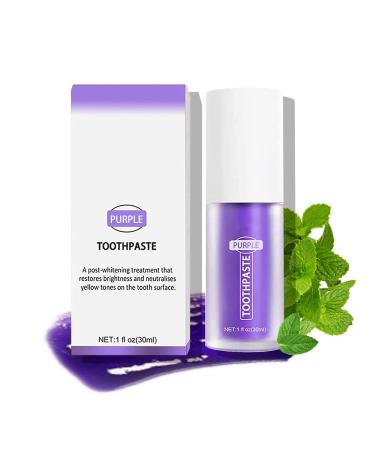 Purple Toothpaste for Teeth Whitening, Color Corrector, Purple Toothpaste Against Yellow, Teeth Whitening, Whitening Purple Toothpaste - For Whiter Teeth (30Ml)