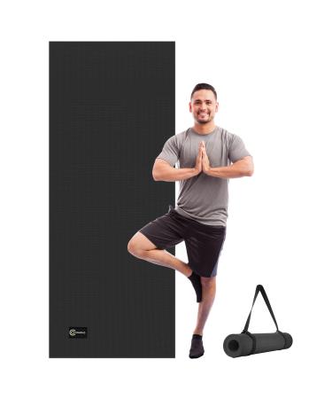 CAMBIVO Yoga Mat for Women and Men, Extra Long and Wide Exercise Mat(84" x 30" x 1/4 inch), Large Non Slip Workout Mat for Yoga, Pilates, Fitness, Barefoot Workouts, Home Gym Studio Black - Buy Online on GoSupps.com