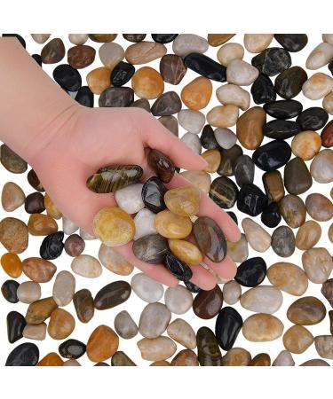 Hisredsun 2.1 lb Natural Polished Pebbles - 0.4-1 inch Decorative Stones for Garden, Aquarium and Vase Fillers - 0.95kg Multi-Use River Rocks - Buy Online on GoSupps.com