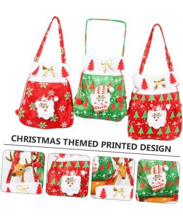 PLAFOPE Santa Present 3pcs Christmas Candy Bag Candy Bags Packaging Ornament Bag Candy Wrapping Bag Backpack Decorate - Buy Online on GoSupps.com