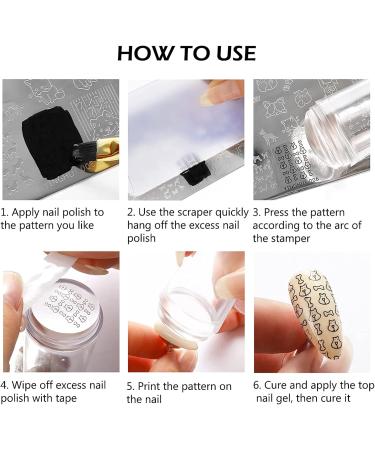 Buy 2-Piece Nail Art Stamper Set | Silicone Transparent Soft Stamp for French Nails | DIY Manicure & Nail Stamping Tools - Buy Online on GoSupps.com