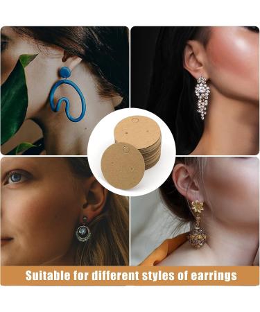 Savita 50 Pcs Earring Display Cards & Self-Adhesive Bags - Kraft Paper Mini Round Earring Holder Tags for DIY Ear Studs Jewelry Display (Brown) - Buy Online on GoSupps.com