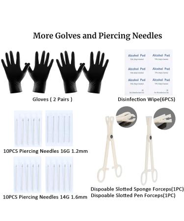 58PCS Surgical Steel Body Piercing Kit: 14G 16G BCR CBR Labret Lip Rings, Cartilage Daith Earrings, Belly Button Rings, Nose Septum Jewelry - Includes Needles, Gloves, Clamps & Tools (Silver) - Buy Online on GoSupps.com
