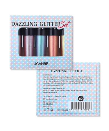 UCANBE 5 Colors Sparkle Liquid Eyeshadow Makeup Set - Long Lasting Metallic Glitter Eyeliner Set - Buy Online on GoSupps.com