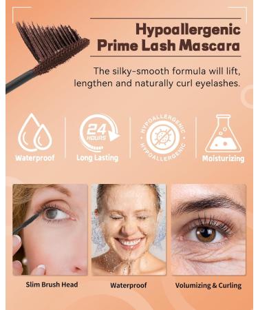 Mascara for Older Women 60 Plus Brown Mascara Volume and Length for Mature Women with Thinning Lashes Prime Mascara Waterproof Long Lasting Volumizing Hypoallergenic Mascara for Sensitive Eyes-02 - Buy Online on GoSupps.com
