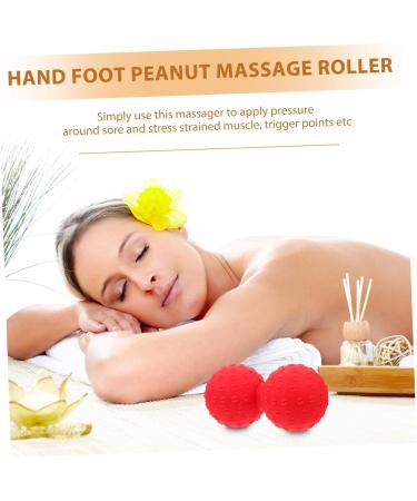 Yoga Massage Ball - Peanuts Silica Gel 12x6.3cm | Red Manual Yoga Ball for Deep Tissue Relief - Buy Online on GoSupps.com