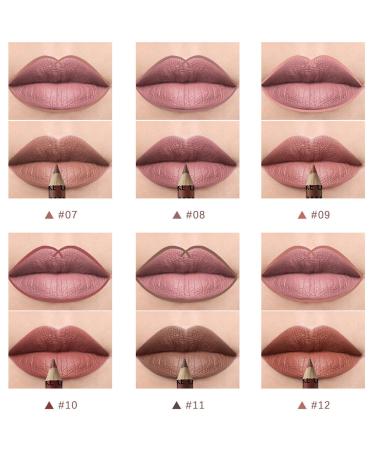 12 Pcs Natural Nude Brown Beige Lip Liner Pencils Set - Waterproof Daily Makeup - Buy Online on GoSupps.com