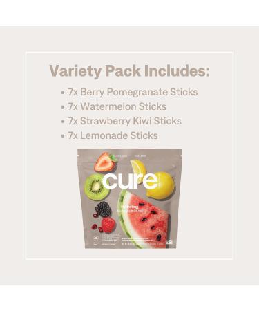 Cure Hydration | Plant-Based Electrolyte Drink Mix | No Added Sugar | FSA-HSA | Dehydration Relief Powder Made with Coconut Water | Non-GMO | Vegan | 28 Packets - Variety Pack Variety Pack 28 Servings (Pack of 1) - Buy Online on GoSupps.com