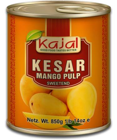 Kajal Kesar Mango pulp from mango 6 x 850 g ideal for mango shakes lassi desserts and curries natural sweet from India mango pulp Kesar without additives 6 x 850 g - Buy Online on GoSupps.com