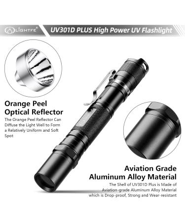 LightTFE UV301D Plus UV lamp 365NM Portable Ultraviolet Torch LED Torch Light UV Rays Waterproof IPX-8 pet Urine Detector (Batteries Included) Black Uv301d Plus (365nm) Black - Buy Online on GoSupps.com