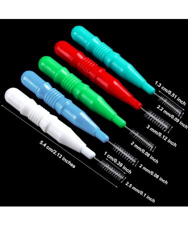 100 Pieces Interdental Brush Toothpick Set - Oral Hygiene Tool for Effective Tooth Cleaning | Red White Green Light Green Light Blue - Buy Online on GoSupps.com