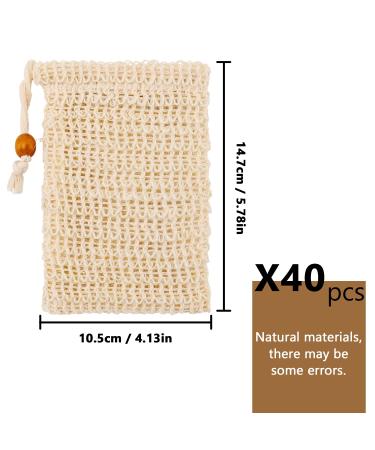 NICEMOVIC 40 Pack Exfoliating Sisal Fiber Soap Bags - Bath and Shower Soap Pouches - Buy Online on GoSupps.com