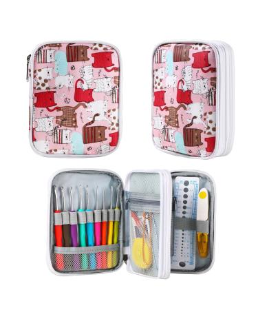 QZLKNIT Crochet Hook Case Portable Knitting Needle Case Crochet Hook Organizer Crochet Hook Holder for Crochet Accessories and Supplies (Bag Only)