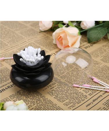 Buy Just 2 Pieces Lotus Qtip Holder - Stylish Cotton Swab & Toothpick Organizer (Green & Black) for Bathroom Decor - International Shipping Available - Buy Online on GoSupps.com