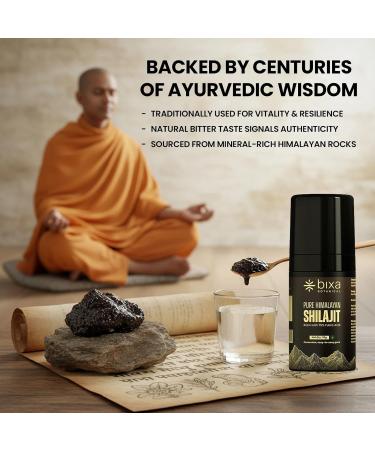 bixa BOTANICAL Shilajit for Men Pure Himalayan Resin with 75% Fulvic Acid Supports Energy Stamina & Muscle Health Fast-Dissolving Lab-Tested Vegan Mess-Free Pump Easy to Carry 50 Servings Shilajit 0.02 Ounce (Pack  - Buy Online on GoSupps.com