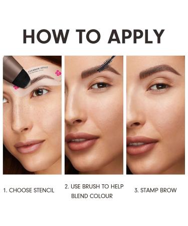 Eyebrow Stamp Stencil Kit - Long-Lasting Waterproof Makeup & 24 Popular Stencils for Natural Look (Blonde - Buy Online on GoSupps.com