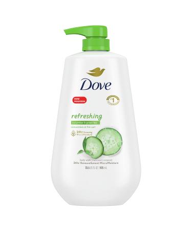 Dove Body Wash with Pump Refreshing Cucumber and Green Tea Refreshes Skin Cleanser That Effectively Washes Away Bacteria While Nourishing Your Skin 30.6 oz
