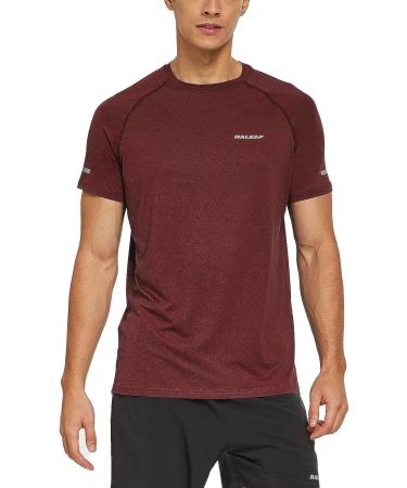 BALEAF Men's Quick Dry Short Sleeve T-Shirt - Heather Red, Size Medium - Buy Online on GoSupps.com