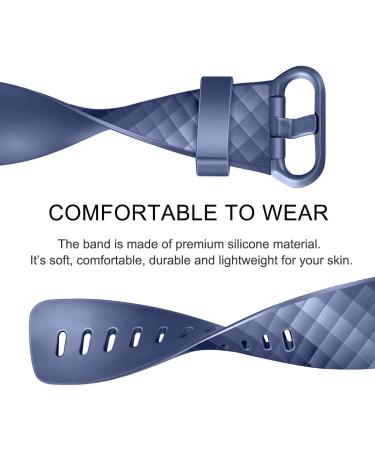 Pack of 3 Silicone Bands for Fitbit Charge 4/3 (Large, Black/Navy Blue/Slate Grey) - Replacement Wristbands for Women Men - Fits 7.1-8.7 Wrists - Compatible with Charge 3 SE - Tracker Not Included - Buy Online on GoSupps.com