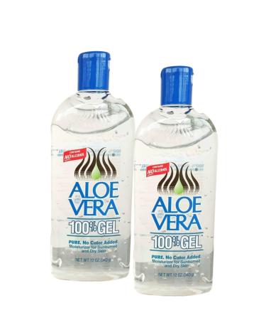 Aloe Vera Gel (12 oz) - PACK 2 Pure Stabilized Aloe Vera Gel for Face Hair & Body No Added Colors or Fragrances