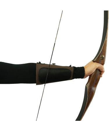SAS Leather Arm Guard for Archery Bow - Traditional Design with Stretch Cord - Large Size 7x6.5 - Ideal for Range, Longbow, and Recurve Bow - Buy Online on GoSupps.com