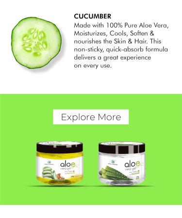 Pure Aloe Vera Gel with Cucumber and Vitamin E | For Skin and Hair 200g Pack - Buy Online on GoSupps.com