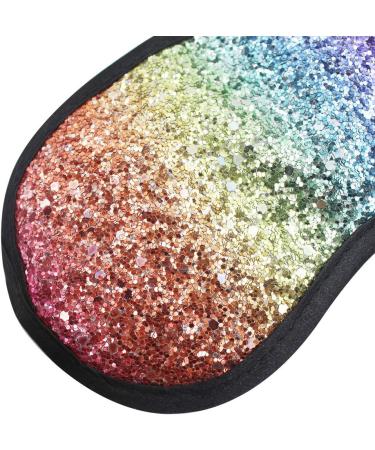Glitter Rainbow Sequin Sleeping Eye Mask for Women, Girls, Kids - Soft Silk Blindfold for Travel - Multicolored - Buy Online on GoSupps.com