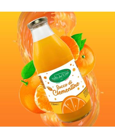 Valle del Crati Clementine Juice 100% Pure No Added Sugars and No Colourings or Preservatives Delicious and Refreshing Juice 6 bottles of 720ml - Buy Online on GoSupps.com