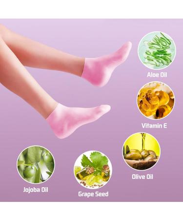 AiNinXun Silicone Socks Women Cracked Feet Silicone Socks Gloves Set Women Foot Spa Pedicure Silicone Socks Glove Moisturising Socks Women Silicone Foot Gel Socks Glove for Hands Feet Care Pink M(35-39) - Buy Online on GoSupps.com