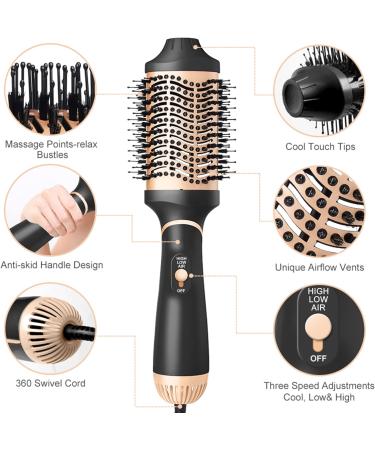 Hair Dryer Brush Hair Dryer and Volumizer Hot Air Styler Brush Professional Negative Ion Anti-Frizz Hair Dryer Styler Brush for Hair Straightening Curling and Styling.(Golden) - Buy Online on GoSupps.com