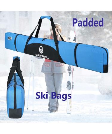 G GATRIAL Snow Padded Ski Bag for Air Travel - Blue-185 | Single Carry Case for Skis, Gear & Accessories - Buy Online on GoSupps.com