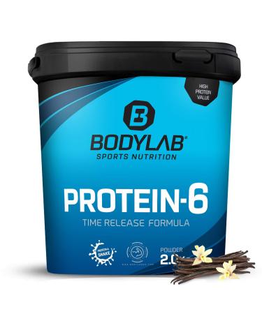 BODYLAB24 Protein-6 vanilla 2kg / multi-component protein vanilla protein powder from 6 high-quality protein sources / protein shake for muscle building vanilla (1 Pack) - Buy Online on GoSupps.com