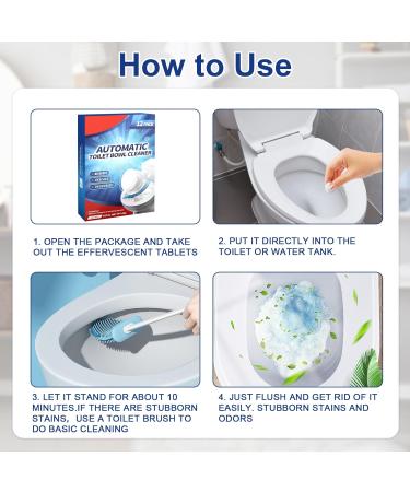 wimony Toilet Bowl Cleaner 12PCS Toilet Cleaner Bowl Cleaning Active Cleaner Tablets Toilet Limescale Remover Heavy Duty Toilet Cleaner and Descaler Bleach Cleaner Fizzy Foam Toilet Cleaner Deodoriser - Buy Online on GoSupps.com