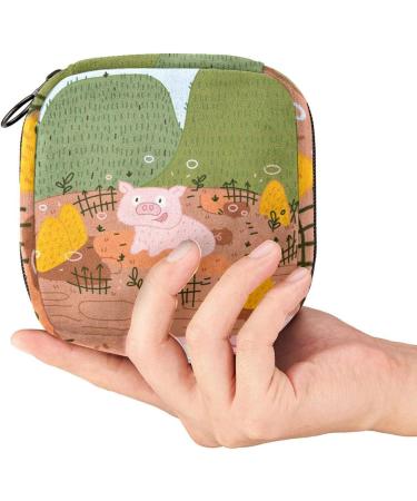 Animal Farm Sanitary Napkin Storage Bag | Portable First Period Pads Holder | Travel Makeup Bag for Girls Women | Large Capacity Multicoloured 07 - Buy Online on GoSupps.com