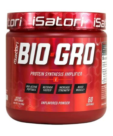 iSatori Bio-GRO Protein Synthesis Amplifier - Build Lean Muscle, Speed Recovery and Increase Strength - Bio-Active Proline-Rich Peptides Post Workout Muscle Builder - Unflavored (60 Servings)