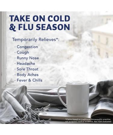 NaturalCare Cold & Flu Relief Tablets - Homeopathic Remedy for Congestion, Cough, Headache, Sore Throat & More - 60 Count - Buy Online on GoSupps.com
