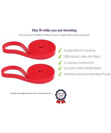 Set of 2 Pull Up Assist Bands Resistance Bands - Exercise Loop Band for Body Stretching Mobility Powerlifting Resistance Training (2 Pink) - Buy Online on GoSupps.com