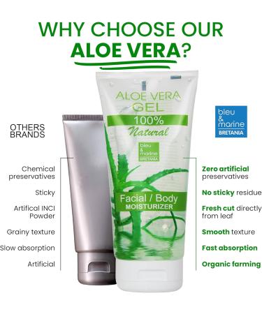 Aloe Vera Gel 100% Natural Firming Body Anti Wrinkle Face Moisturizing Skin and Hair Soothing and Repairing Hair (After Sun After Shaving and Hair Removal) 3 x 200 ml - Buy Online on GoSupps.com