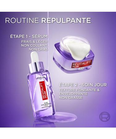 L'Or al Paris - Routine Set 2 Anti-Aging & Anti-Wrinkle Products - Plumping Serum + Volumizing Day Cream - Enriched with Hyaluronic Acid - For All Skin Types - Revitalift Filler - Buy Online on GoSupps.com