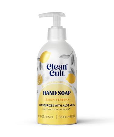 Cleancult - Lemon Verbena - Moisturizing Liquid Hand Soap - Refillable Aluminum Bottle - Made with Aloe Vera - Nourishes & Moisturizes Dry & Sensitive Skin - 12 oz - 1 Pack Lemon Verbena 12 Fl Oz (Pack of 1)
