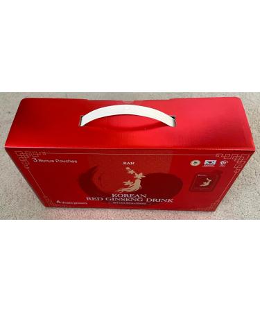 RAN Korean Red Ginseng Drink 6 Years Grown Ginseng to Boost Energy Focus Circulation and Immunity 33 Pouches of 50 mL - Buy Online on GoSupps.com