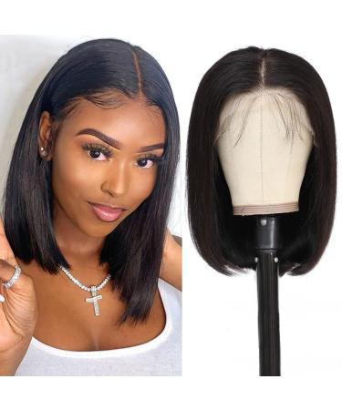 Ustylish Bob Wig Human Hair 13x4 HD Lace Front Wigs Human Hair 180% Density Bob Wigs Human Hair for Black Women Bob Wig Lace Frontal Wigs Human Hair Pre Plucked with Baby Hair Natural Color 12 inch 13X4 Bob Wig Natural B...