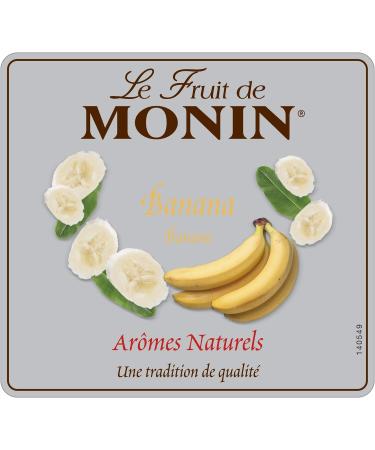 MONIN Banana Fruit Mix Puree 1L - Vegan-Friendly Allergen-Free 100% Natural Flavours - For Cocktails and Frappes - Buy Online on GoSupps.com
