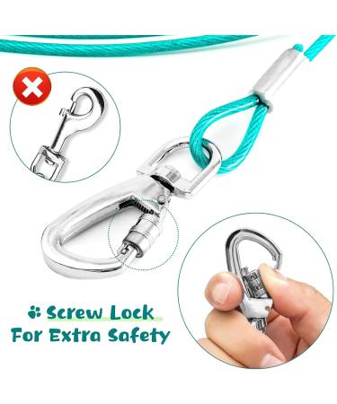 Buy Expression Cable Dog Leash - 1.5m Durable Runner for Large Dogs (Up to 56.7kg) - Ideal for Courtyard & Camping - 30ft Ice Blue - Buy Online on GoSupps.com