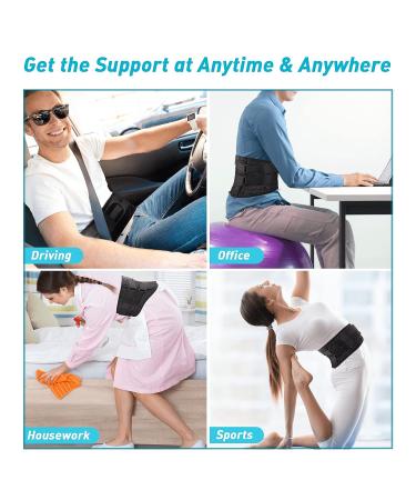 Lumbar Support Back Brace for Men and Women - Relief from Lower Back Pain, Herniated Disc, Sciatica, Scoliosis - Max Support with Steel Stays - Ideal for Heavy Lifting - Size L(42.3-57) - Buy Online on GoSupps.com